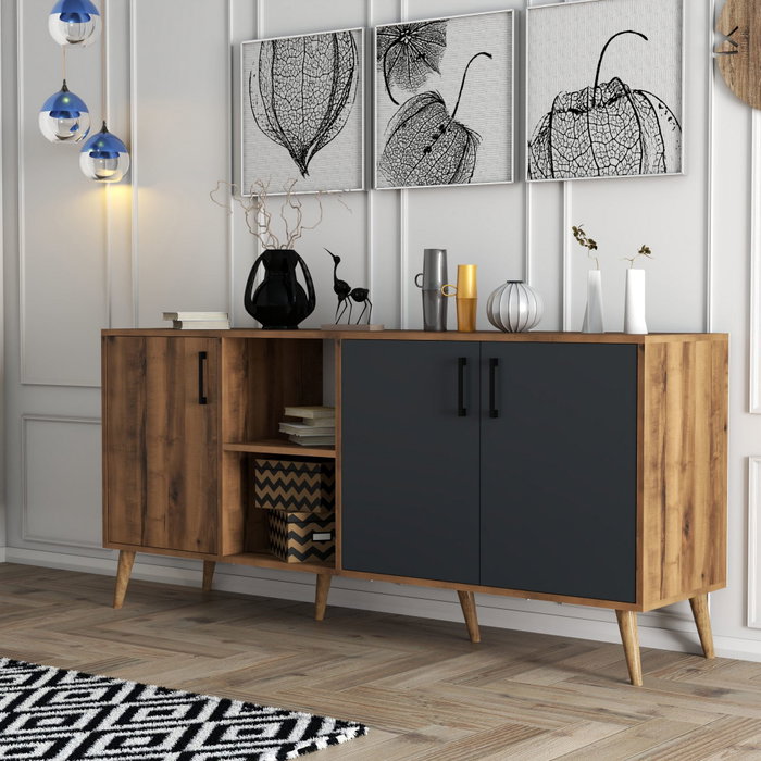 Hanah Home Exxen - 1620 Consola Nogal y Antracita